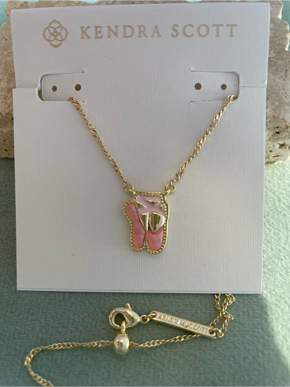 Kendra Scott Pink Ballet Gold Pendant Necklace